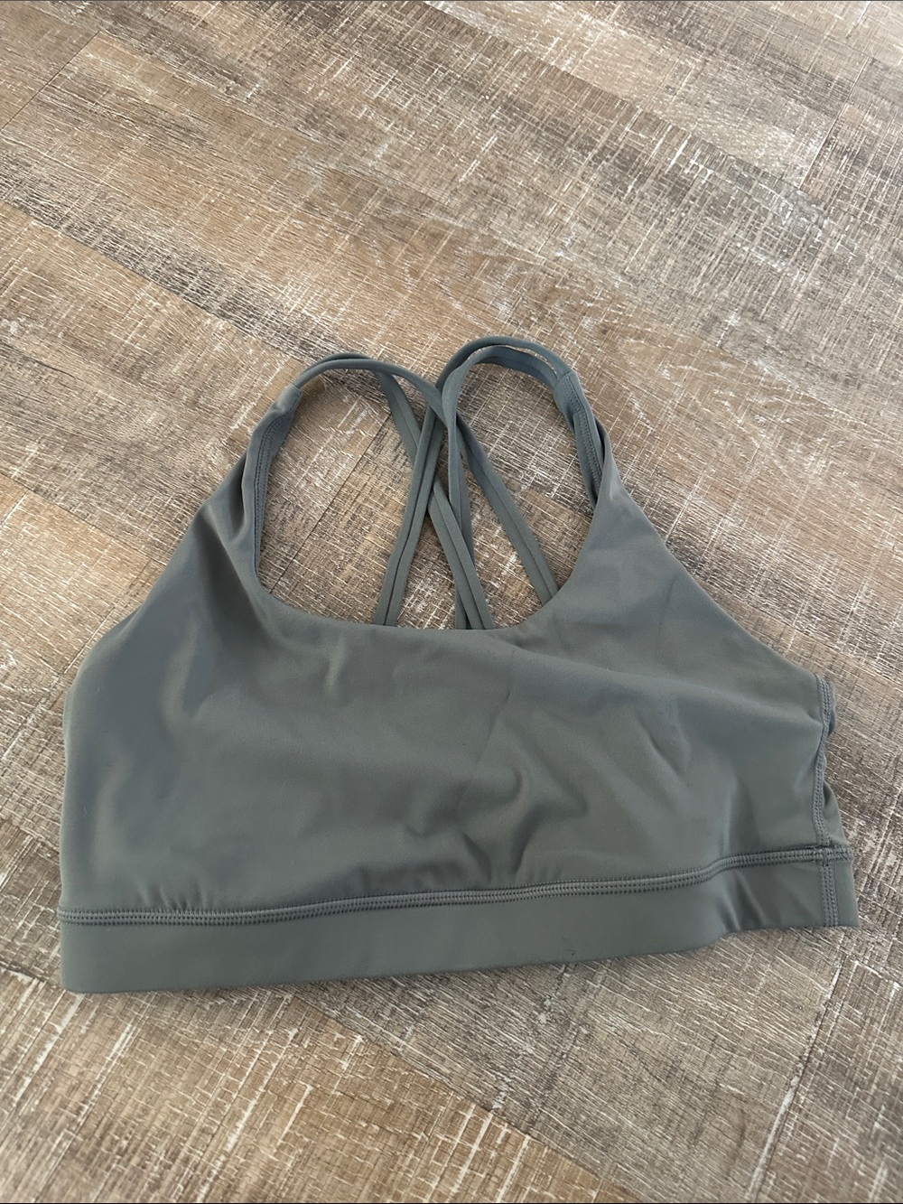 CRZ YOGA Olive Gray Strappy Sports Bra